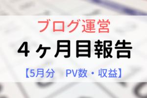 ブログ運営報告【4ヶ月目】5月PV数