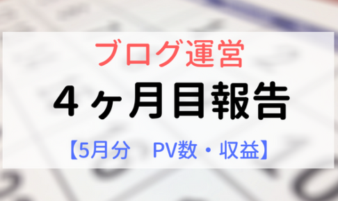 ブログ運営報告【4ヶ月目】5月PV数