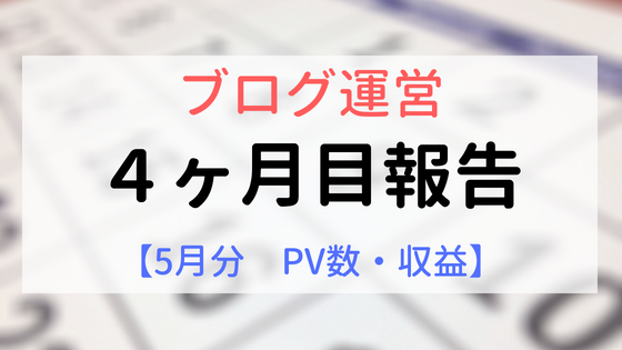 ブログ運営報告【4ヶ月目】5月PV数